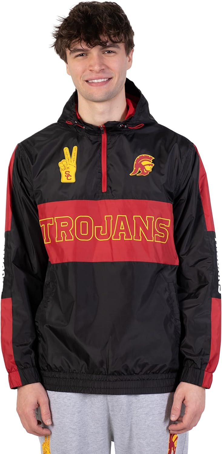 Ultra Game NCAA mens Ncaa Official Quarter Zip Pullover Hoodie Windbreaker Jacket