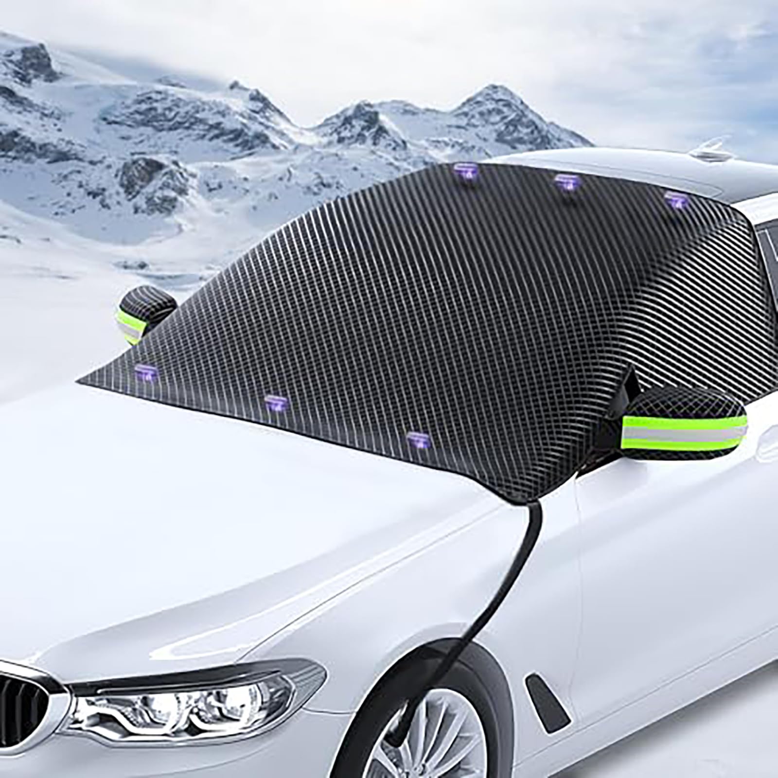 Frontscheibenabdeckung Auto für Seat Alhambra 2010-2019 2020 2021 2022 2023-pr, Magnet Windschutzscheiben Abdeckung Gegen Schnee EIS Frost Sonne Auto Windschutzscheiben Abdeckung,B Green