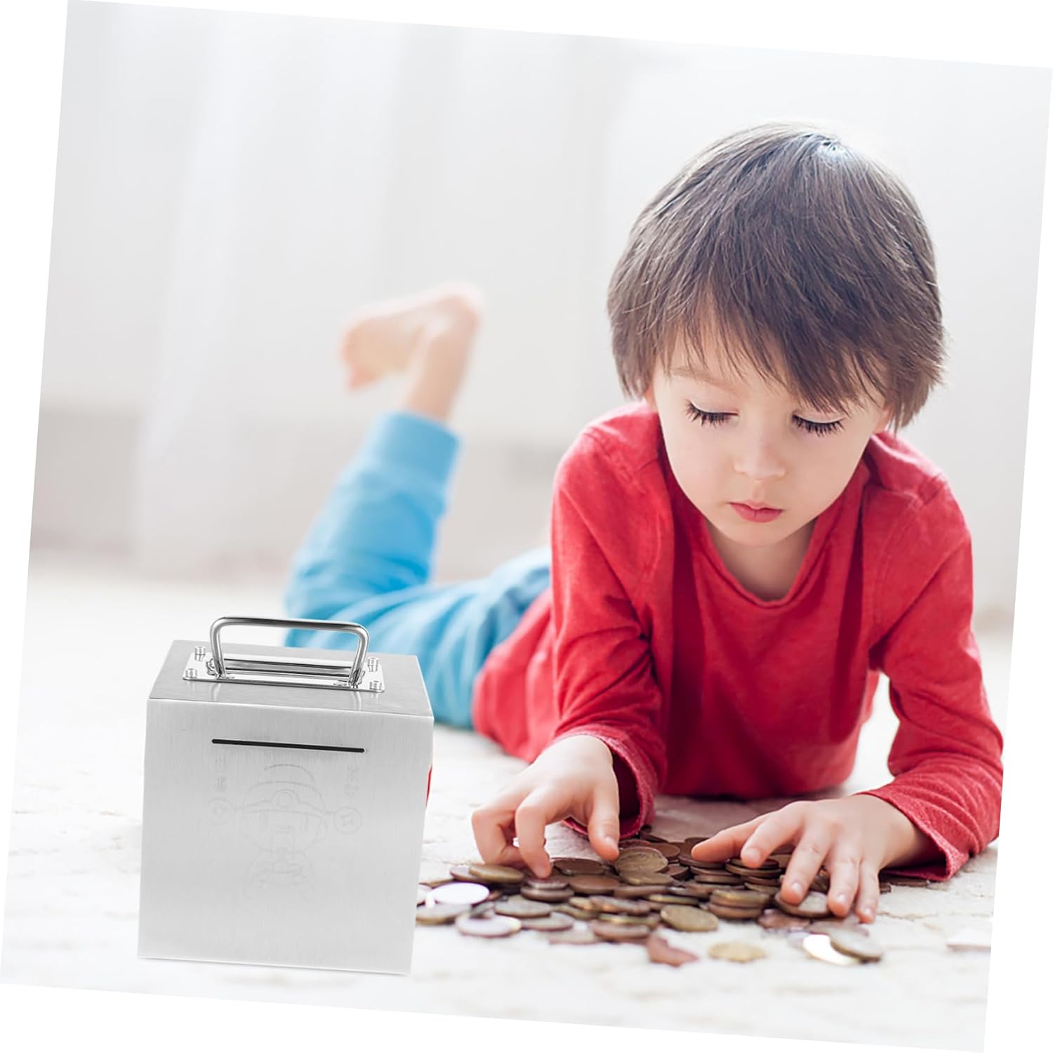 Piggy Bank for Women Adults Boys and Girls Stainless Steel Money Box Home Office Decorative Savings Jar