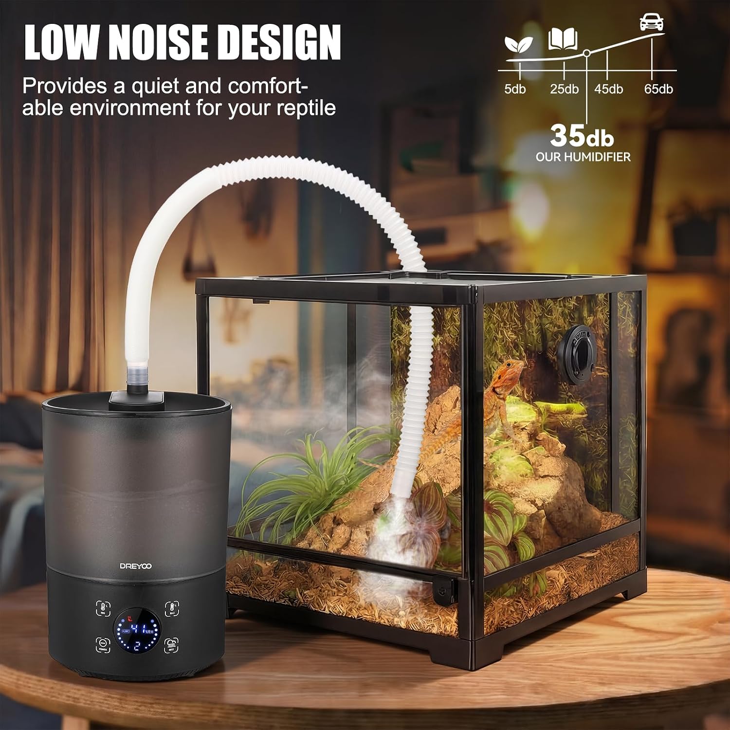 Dreyoo Reptile Fogger Humidifier Terrarium Humidifier with Humidity Control