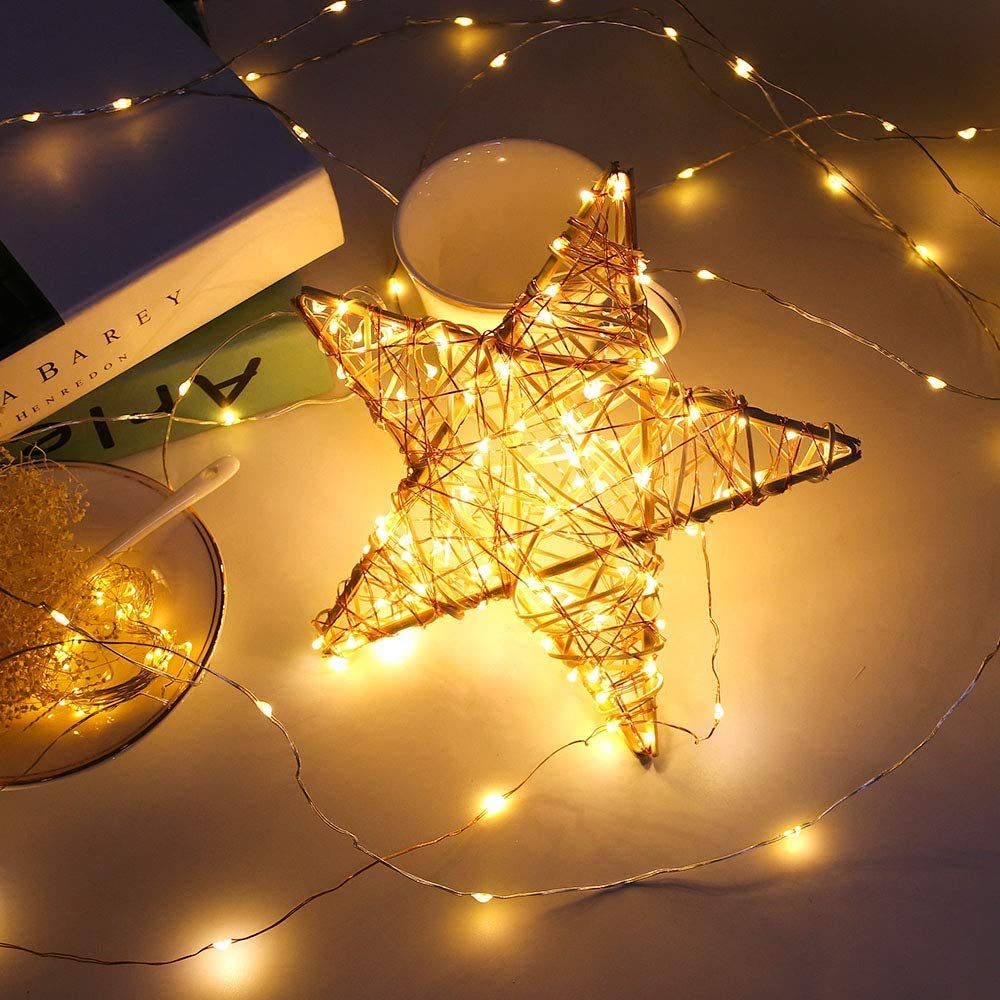 Catena luminosa solare da 2 m, 20 LED, realistiche luci in rattan, impermeabili, per matrimoni, feste, festival, giardini e cortili. | Leroy Merlin
