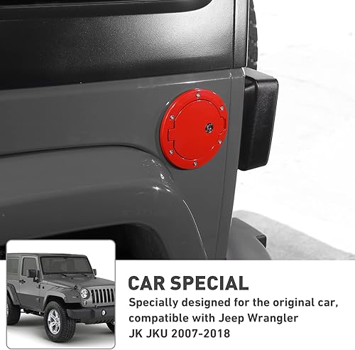 Miniatura 3 de Tapa de tanque de gasolina con cerradura de puerta para Jeep Wrangler JK, tapa de tanque de combustible con cerradura, compatible con Jeep Wrangler
