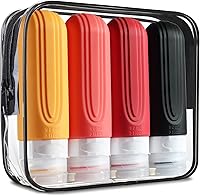 Vista 12 de Botellas de viaje para artículos de aseo personal, contenedores de tamaño de viaje aprobados por la TSA de 3 oz, sin BPA, a prueba de fugas