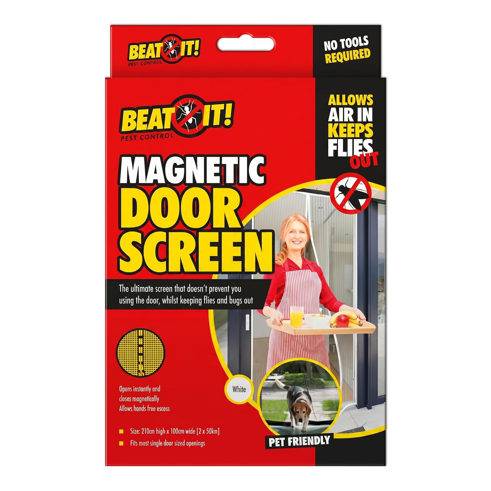 Lizzy White Magnetic Door Screen Mesh 210 X 100Cm Anti Mosquito Fly Screen Door Hands Free Closure Insect Net Curtain With Magnets Easy Install For Patio Kitchen Bedroom Doorway