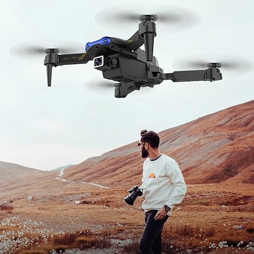 Miniatura 6 de Drones de control remoto con cámara para adultos 4k, drones plegables con cámara de ajuste de 90°, velocidad de vuelo de 3 niveles, helicópteros de