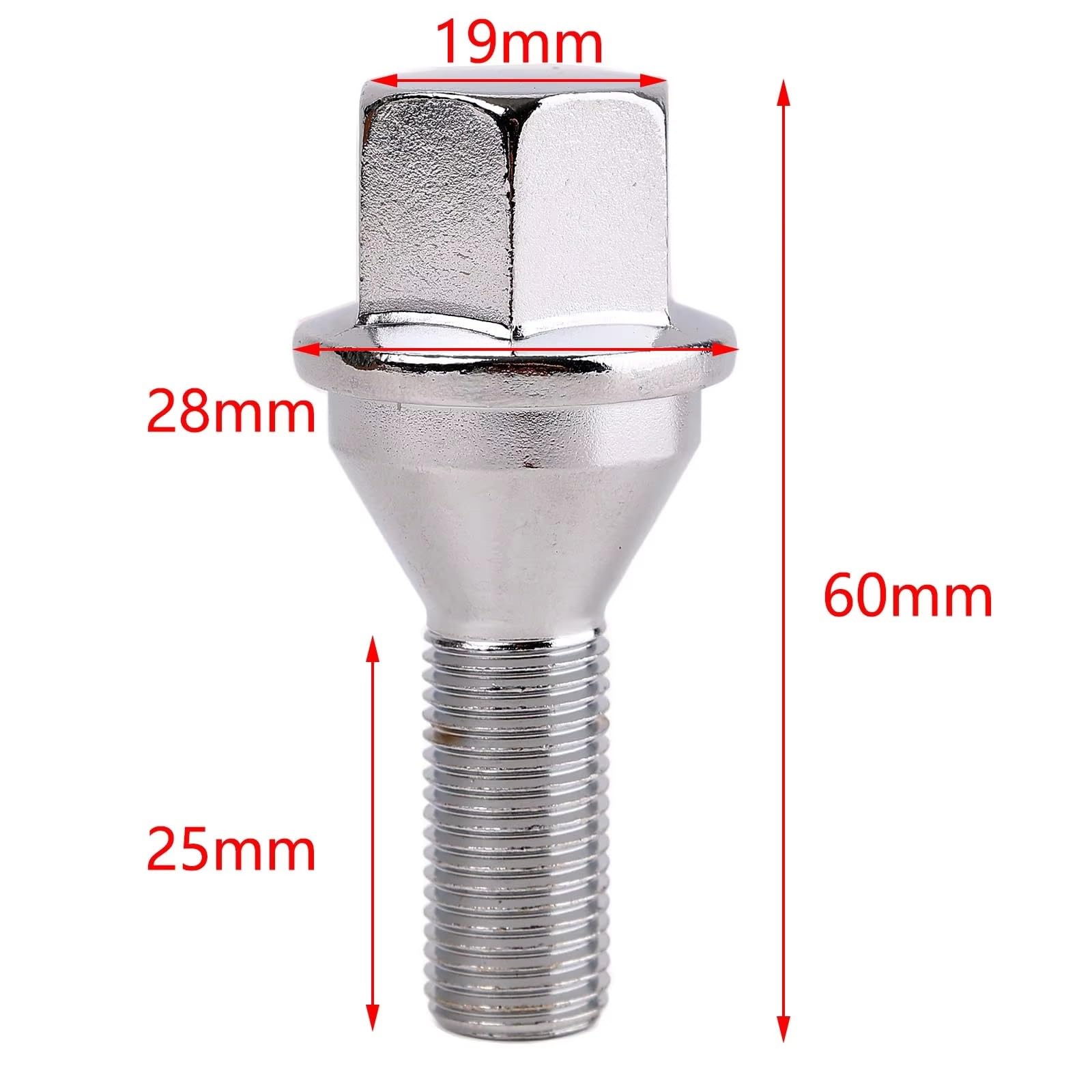 boulon moyeu roue Boulons De Roue Argentés M12x1 25 20 Pièces 28mm 6511051AA 6509933AA Compatible Avec Jeep Pour Renegade 2014 2015 2016 2017 2018-2025