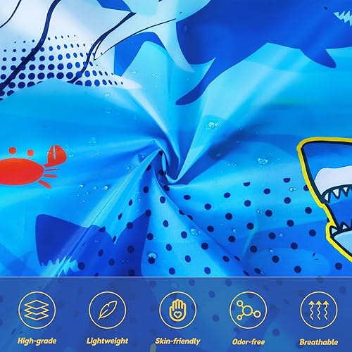 Vista 55 de WAWSAM Poncho de lluvia ligero para niños, impermeable, reutilizable Azul (Space Blue)