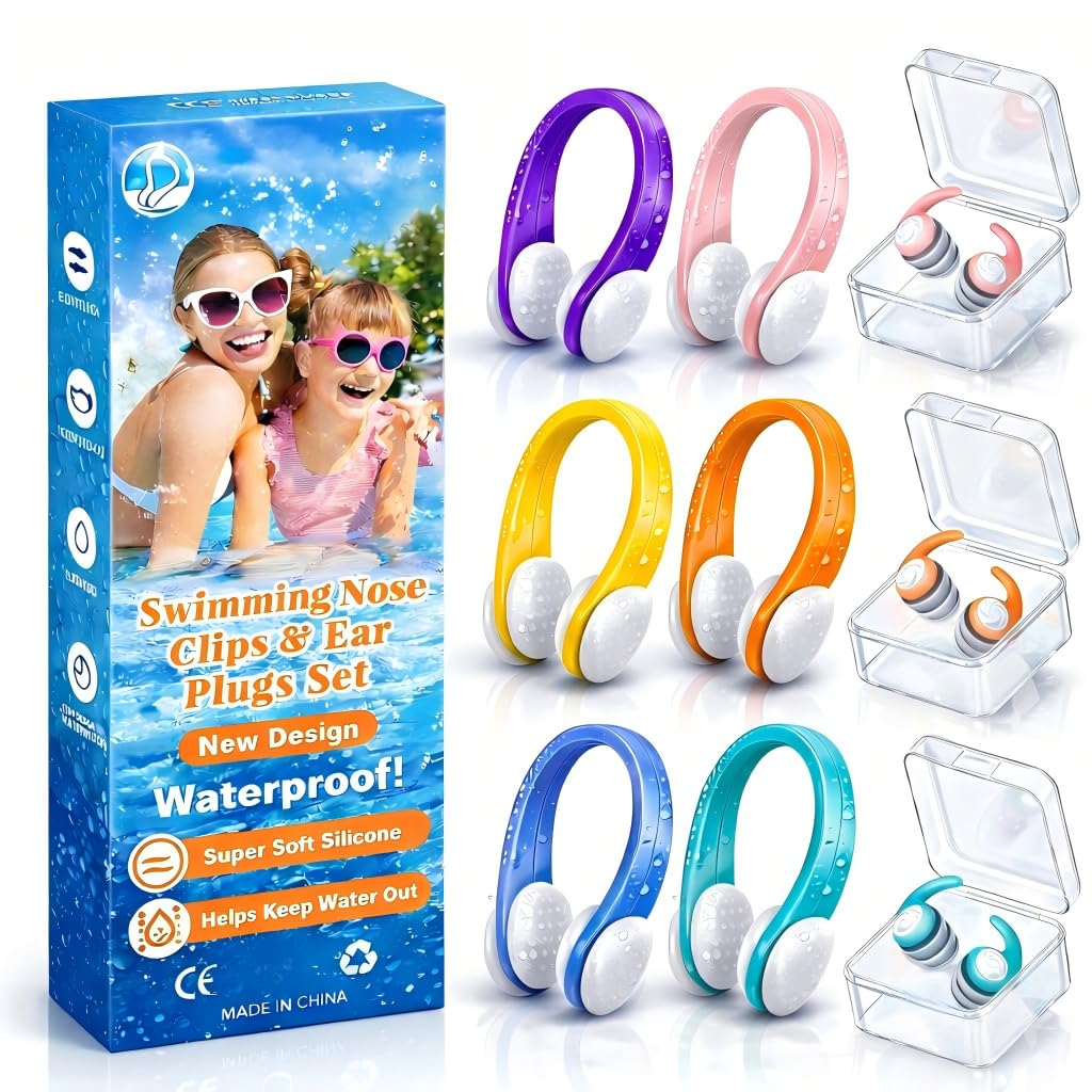 YUHENGLE 9-Pack Swimming Nose Clip Ear Plugs