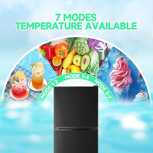 Miniatura 2 de Refrigerador de 5.0 pies cúbicos con congelador, frigorífico pequeño, soporte para bebidas, refrigerador de doble puerta, estantes de vidrio