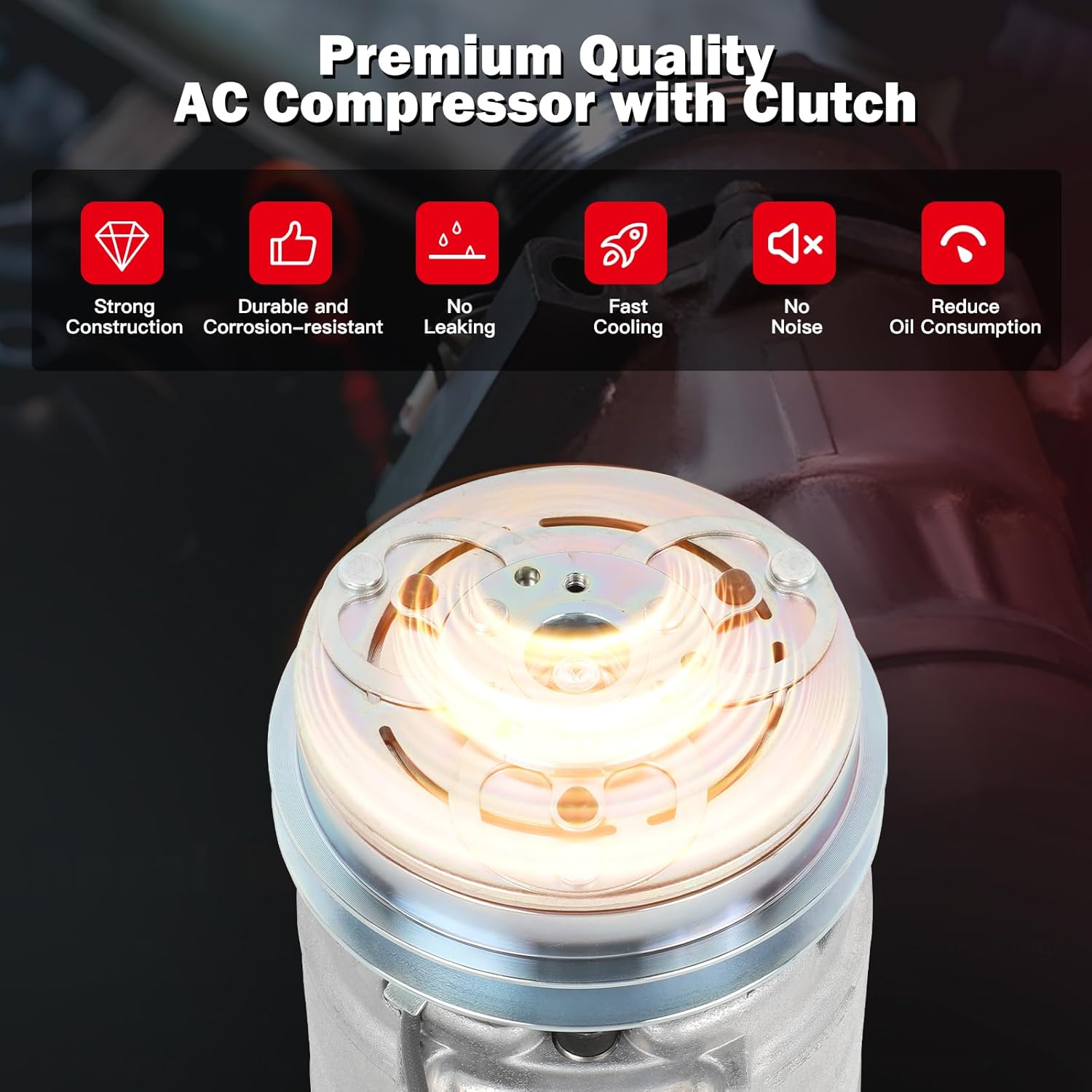 cciyu Air Conditioning Compressor Fit for Mitsubishi L200 2.4L 2008-2015 2.5L 2008 Replaces AC Compressor for Car