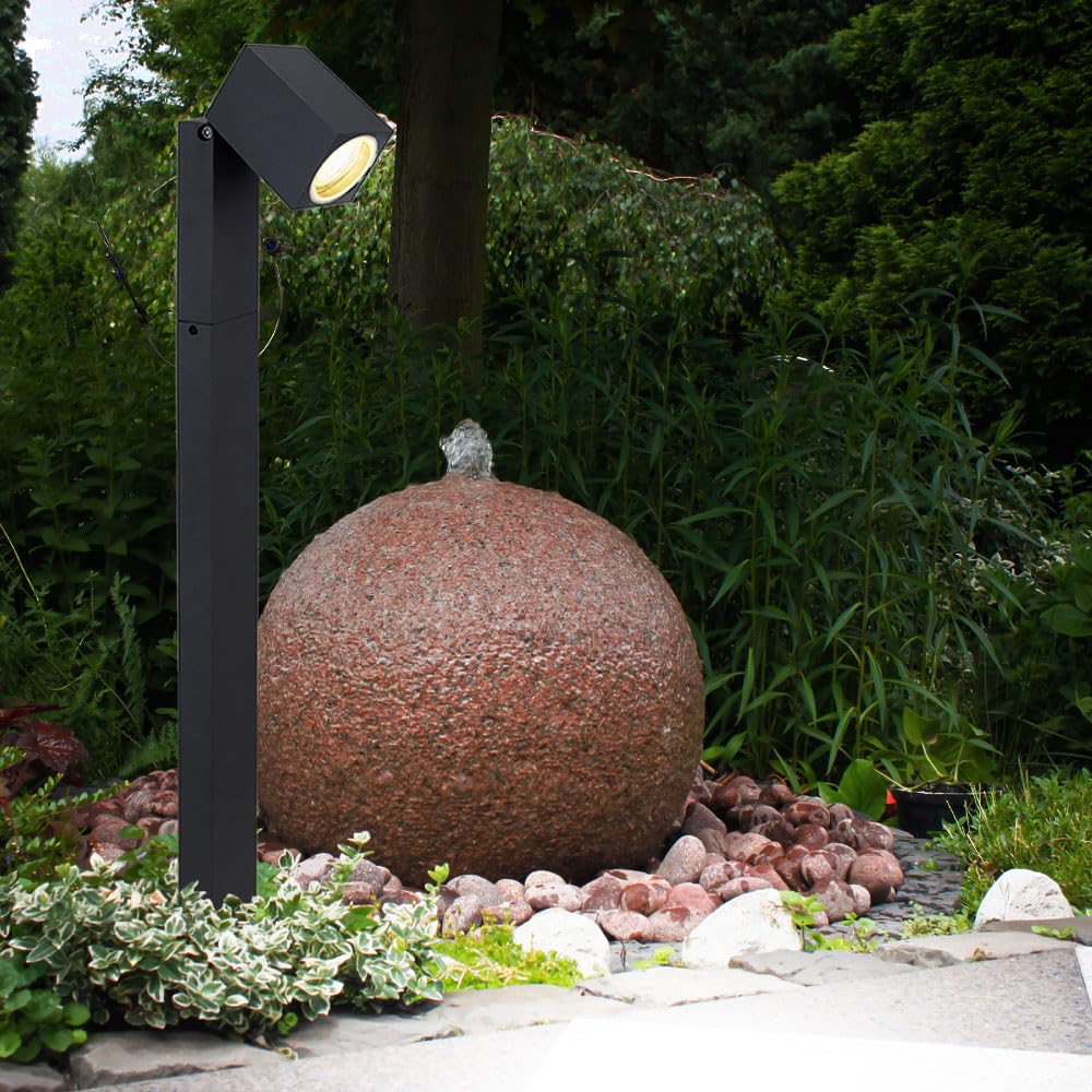 Wegeleuchten Außen anthrazit Garten Stehlampe Aussen Außenleuchte Terrasse stehend, schwenkbar, Fernbedienung dimmbar, 1x RGB LED 3,5W, LxBxH 11,5x7,2x80 cm