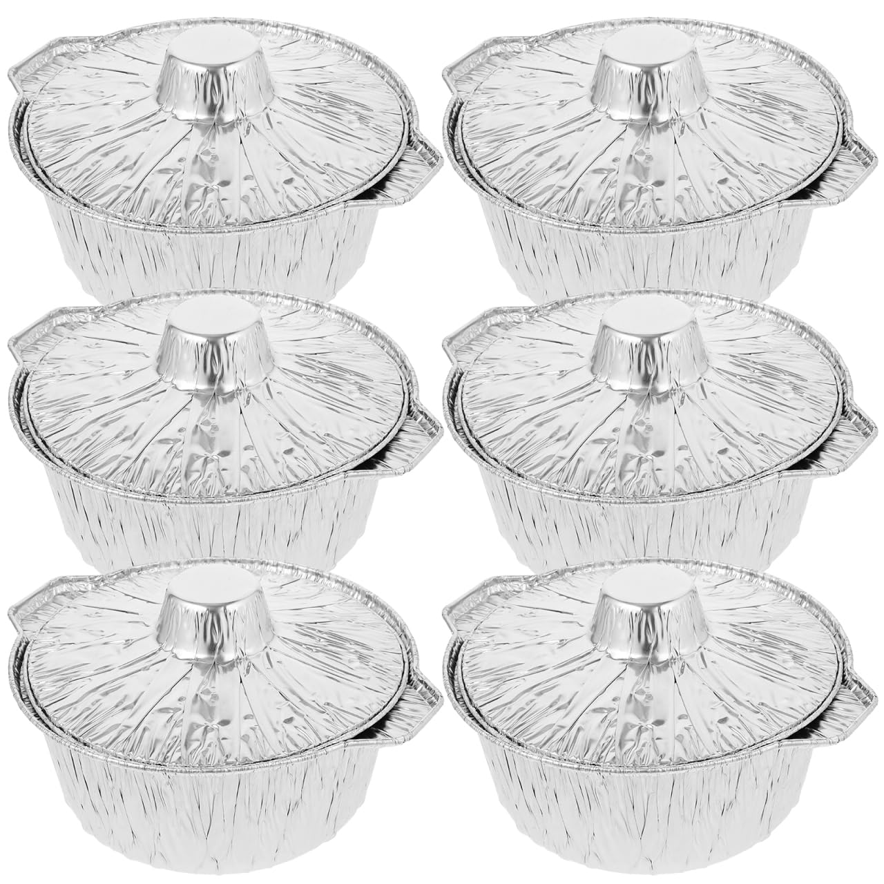 Casseroles en aluminium jetables pour barbecue en plein air et soupe chaude COHEALI 6 pièces