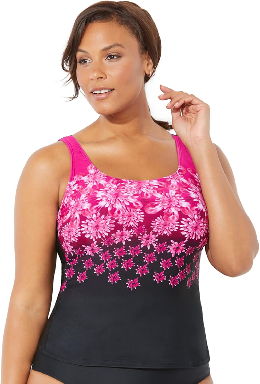 Swimsuits For All Women's Chlorine Resistant Classic Tankini Top (Plus