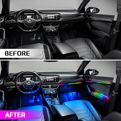 Miniatura 36 de Nueva versión Dreamcolor acrílico luces interiores del coche 18 en 1 RGB kit de iluminación ambiental del coche APP Control Zoned Control System 252