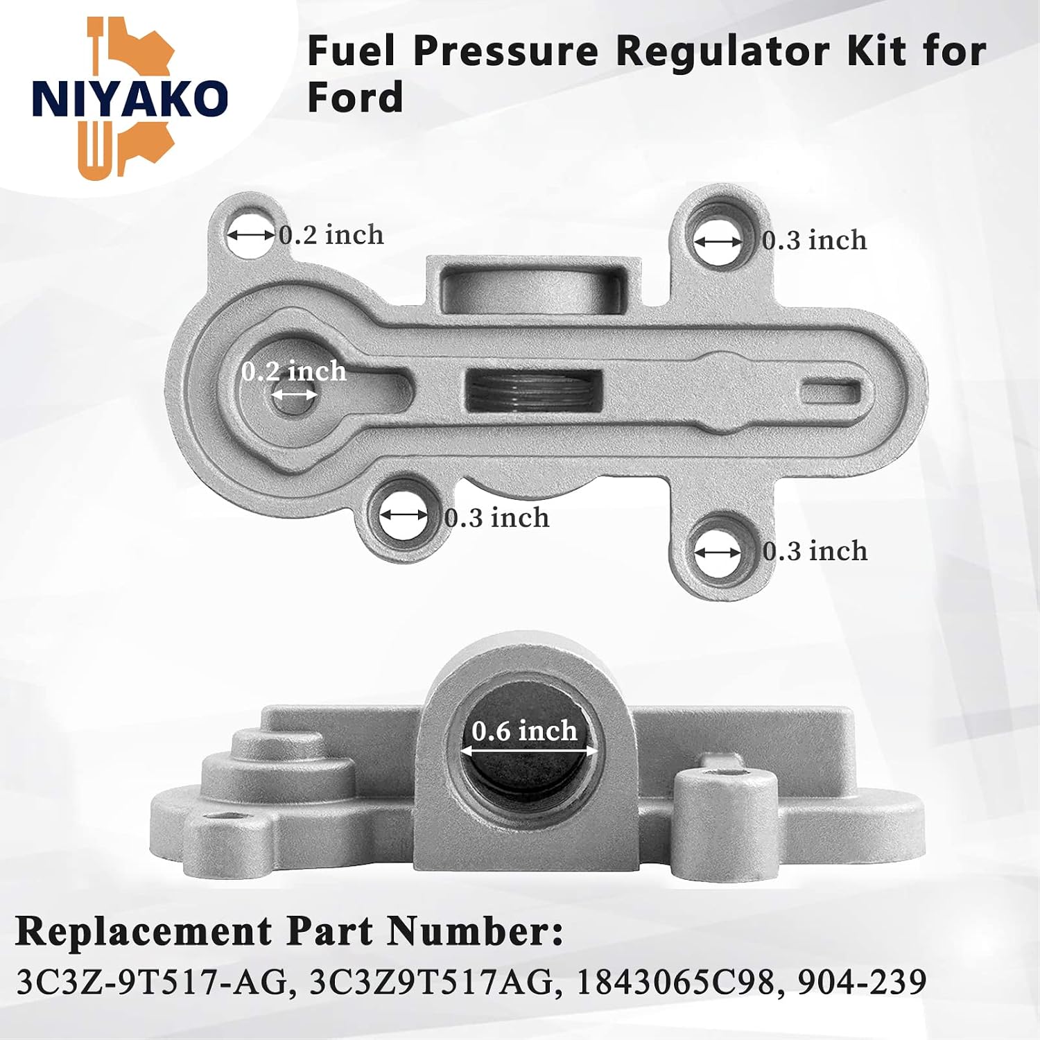 6.0L Blue Spring Kit Upgrade Fuel Pressure Regulator Kit Replacement # 𝟗𝟎𝟒-𝟐𝟑𝟗 𝟑𝐂𝟑𝐙-𝟗𝐓𝟓𝟏𝟕-𝐀𝐆 𝟑𝐂𝟑𝐙𝟗𝐓𝟓𝟏𝟕𝐀𝐆 Fit 2003-2007 Excursion F250 F350 F450 F550