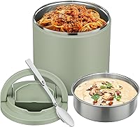 Vista 12 de Frasco de comida aislado de 40 onzas - Diga adiós a los derrames y comidas frías Tapa hermética a prueba de fugas QuickLift Thermo para comida