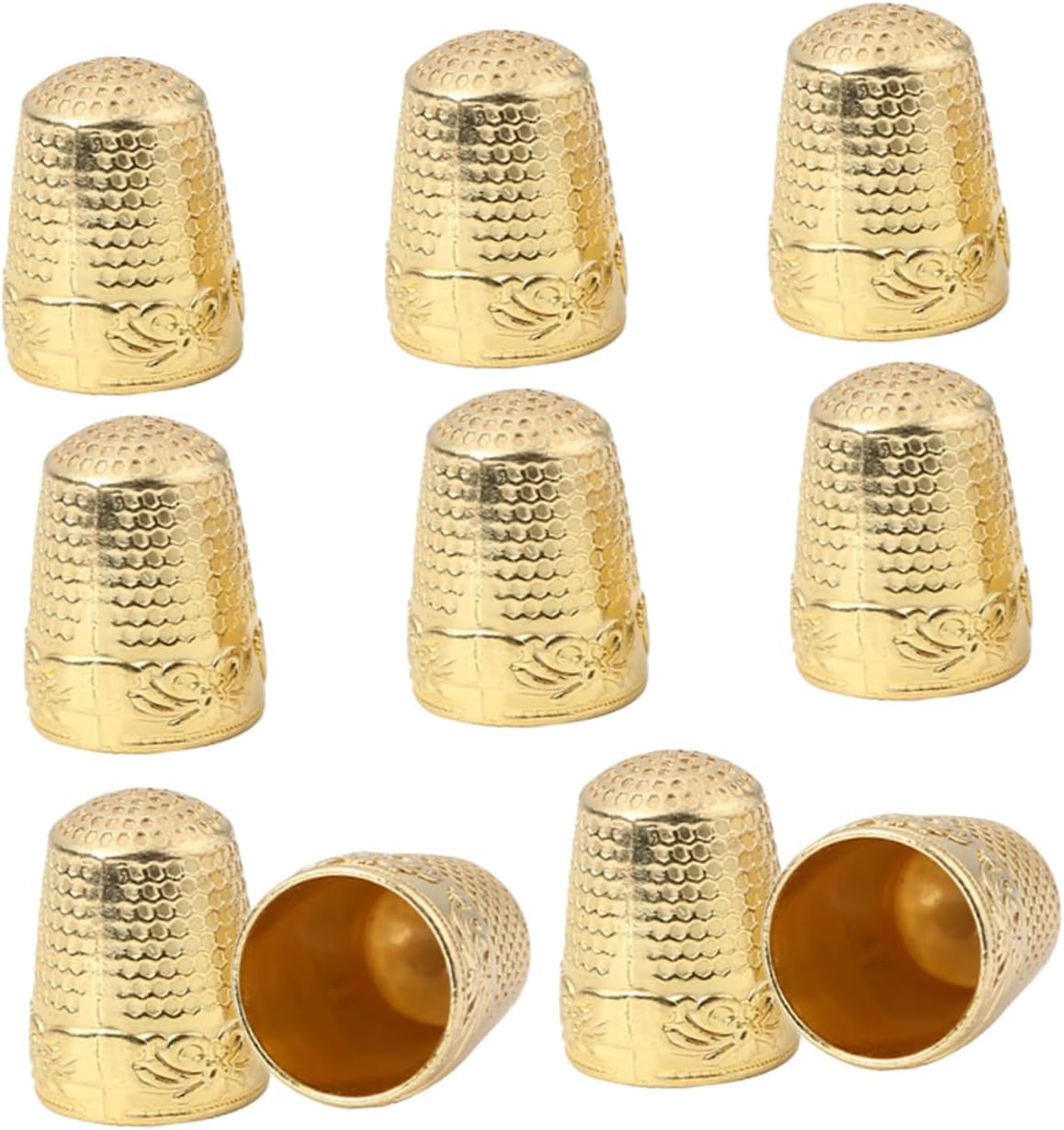 PLAFOPE 10Pcs Retro Style Sewing Thimble Decorative Finger Protectors for Hand Sewing Quilting and Crafting Essential Sewing Tools for Needlework and Knitting
