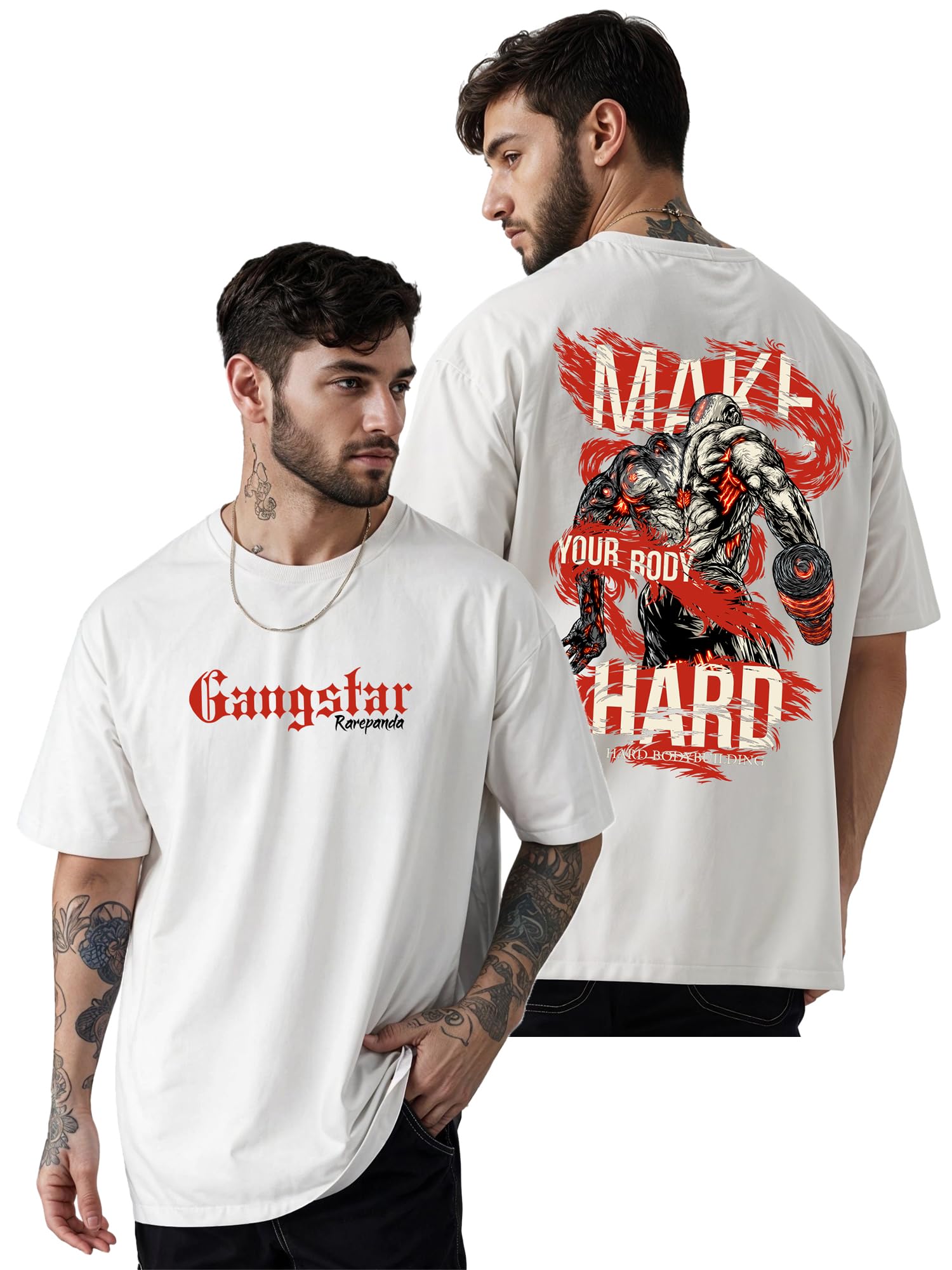 Mens Gym Oversized T Shirt Men | Mens Baggy Gym T Shirt | Anime Gym Printed Tshirt Men | Branded Premium Oversize Fit Comfortable Cotton Workout-image-35