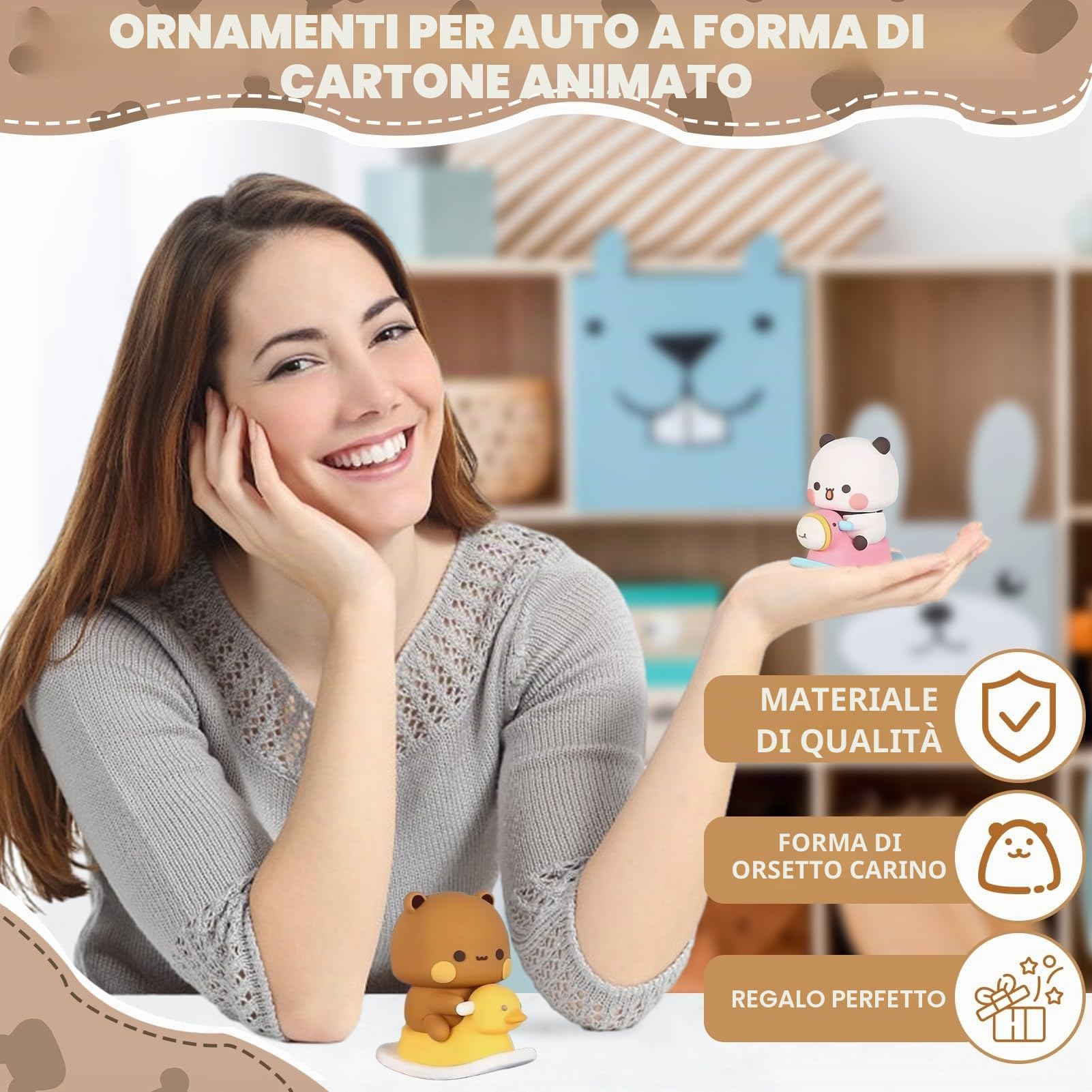 Bubu Dudu Figure 2 Pezzi Decorazione per Cruscotto