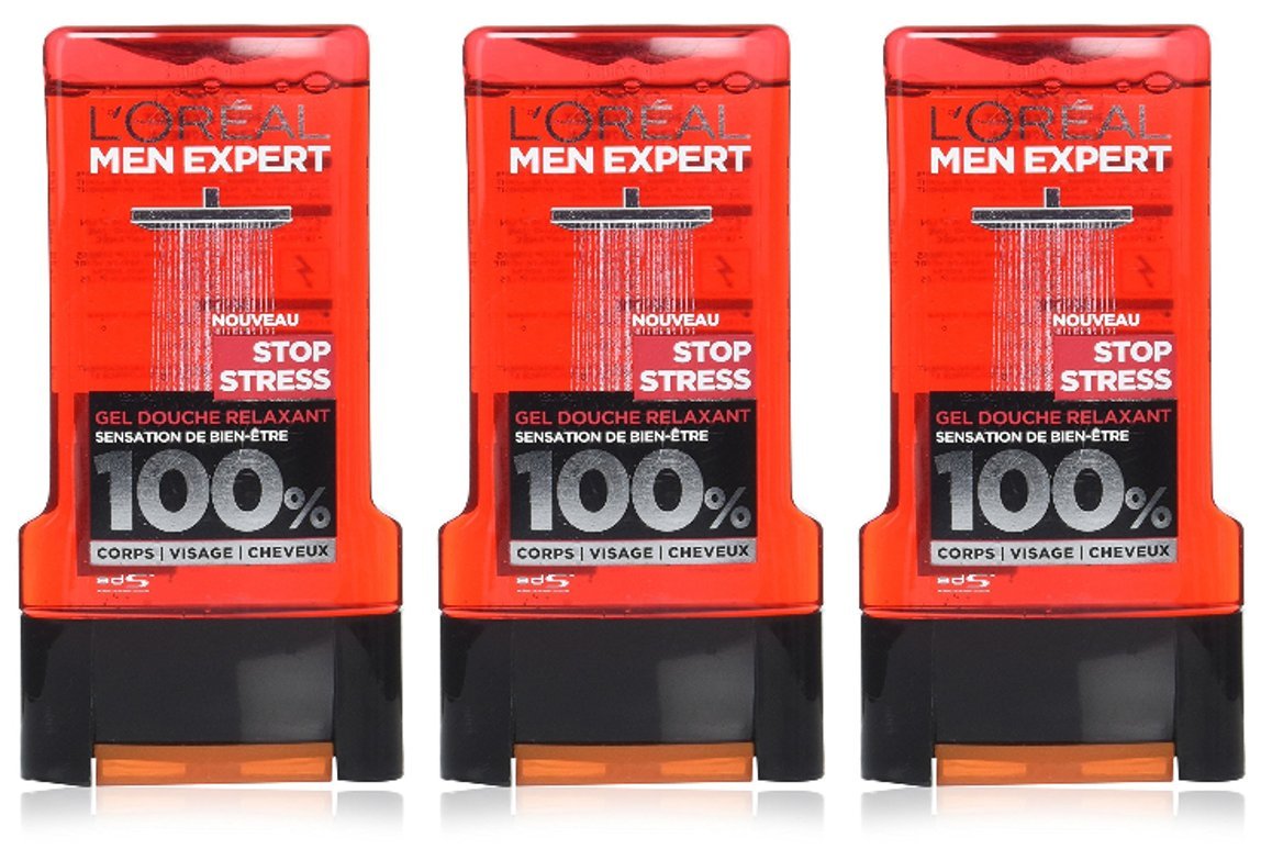 L'Oréal Men Expert Stop Stress Shower Gel 300 ml - Pack of 3