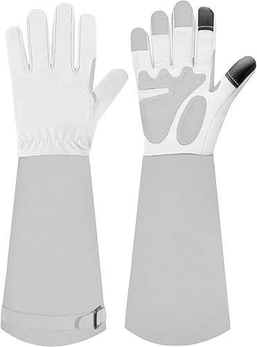 Guantes de jardinería largos para mujereshombres, guantes de poda de rosas resistentes a prueba de espinas