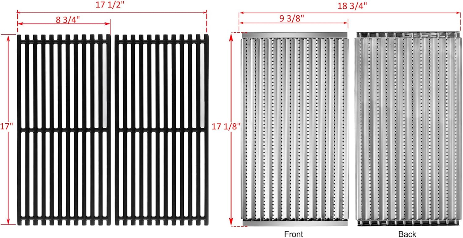 463642316 Grill Replacement Parts for Charbroil Tru Infrared Grill Parts Commercial 2 Burner 463245518 463644220 463246118 Infrared Grill Grates G362-2100-W1 Emitter G460-0500-W1 Cooking Emitter Panel