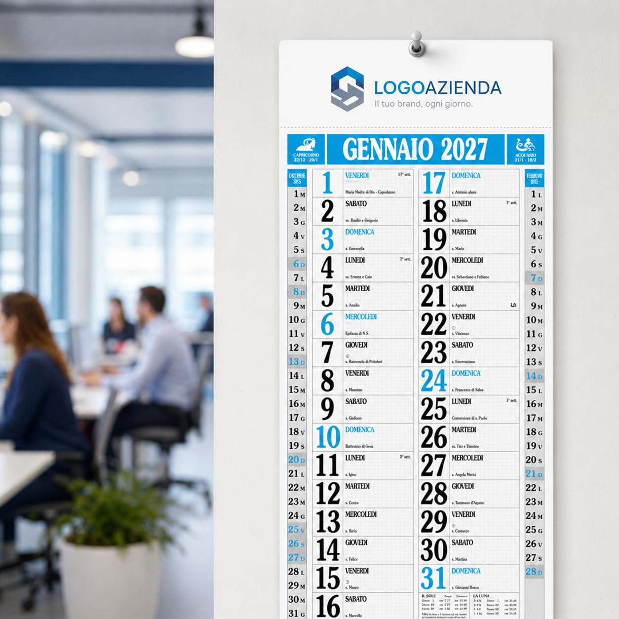 Calendari Personalizzati 2027 in Stock da 50 Pezzi Olandesi Grandi da Muro Notes Retro per Gadget Pubblicitari di Fine Anno e come Omaggio per i Clienti o Regali Aziendali | PA523