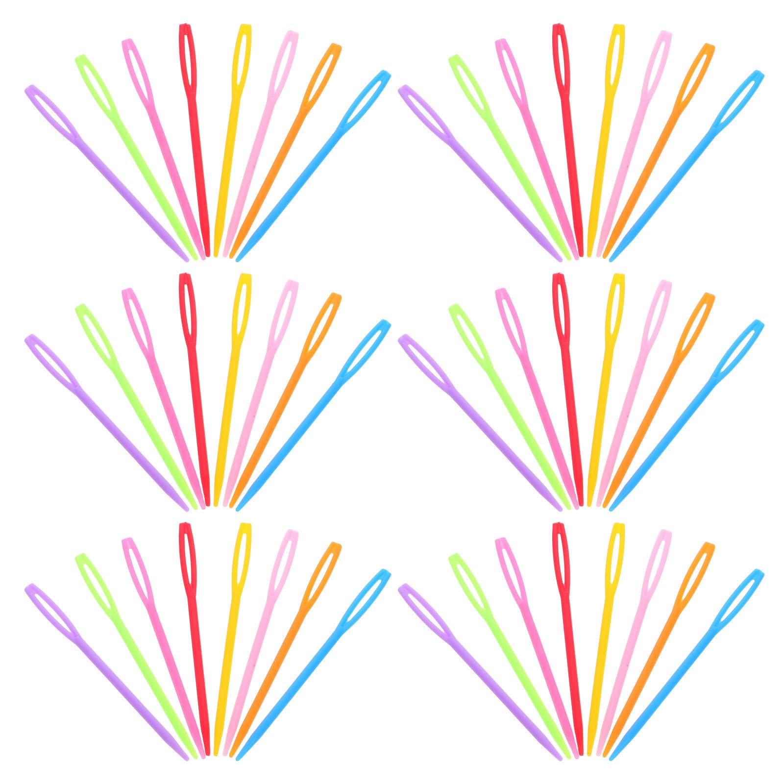 Cabilock 2000 Piezas Agujas de Coser Mano de Plástico de Colores Agujas de Tejer Ojo Grande para Costura Manualidades y Crochet Resistentes