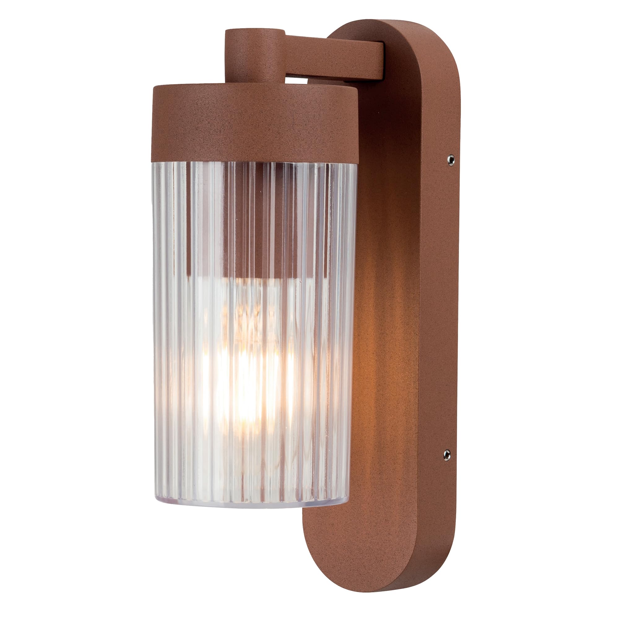 Applique murale d'extérieur sur secteur culot E27 corten CLARA H24cm, Marron