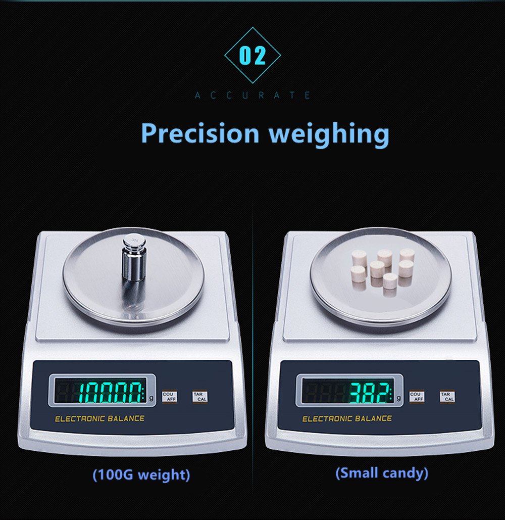 NEWTRY Báscula digital de laboratorio de 1000 g, 0,01 g, balanza de conteo de equilibrio analítico de alta precisión para la industria (1000 g, 0,01 g)