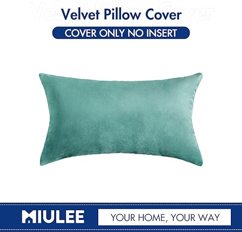 Miniatura 6 de MIULEE - Juego de fundas de cojín cuadradas decorativas de terciopelo suave para sofá habitación y carro