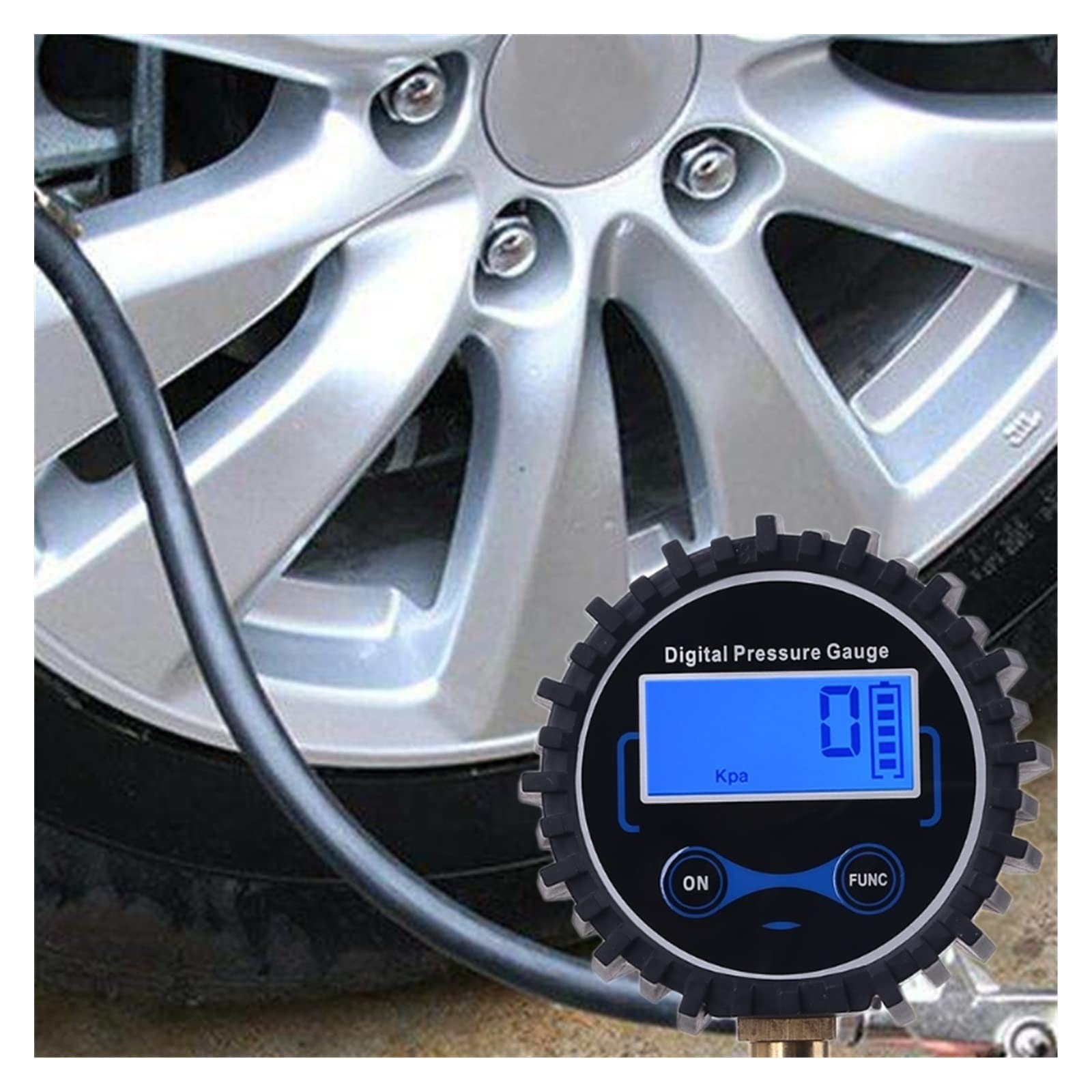 Manomètre pour pneus, Pneu numérique avec mandrin à air clip rapide for dégonflage, adapté aux voitures, camions et véhicules 200 PSI/BAR/KPA/KGF/CM², vente en gros