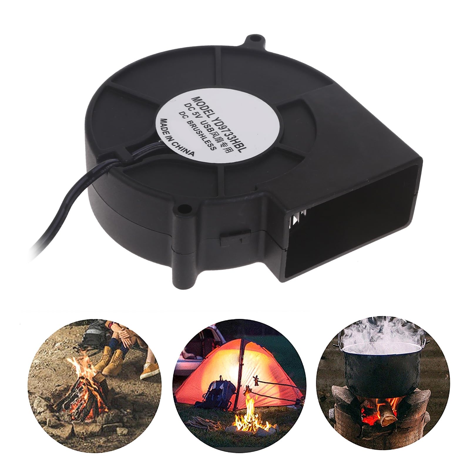 COOLHOOD 9733 5V High Speed USB Blower Fan For Indoor And Outdoor Use With Adjustable Speed Option For Enhances Air Circulation