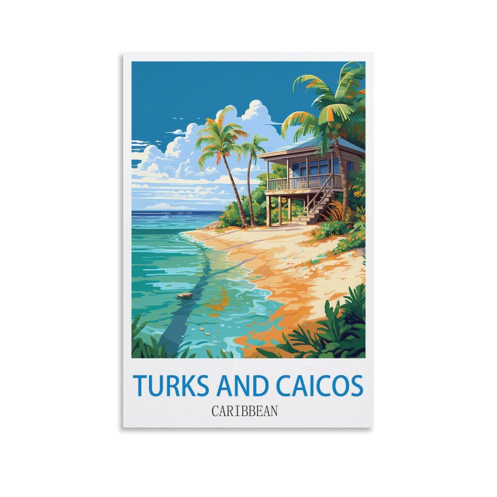 Tableau vintage îles Turques et Caïques HeyBox impression toile 50x75cm - 8