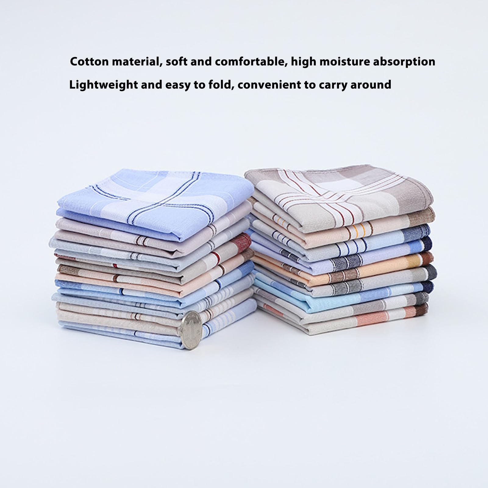 Aeaocvo Lot De 8 Mouchoirs En Coton Doux Pour Homme, Tissu