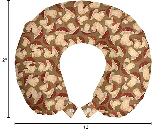 Miniatura 3 de Ambesonne Almohada de viaje de calavera de azúcar, diseño de cementerio México sobre fondo negro, accesorio de viaje de espuma viscoelástica para