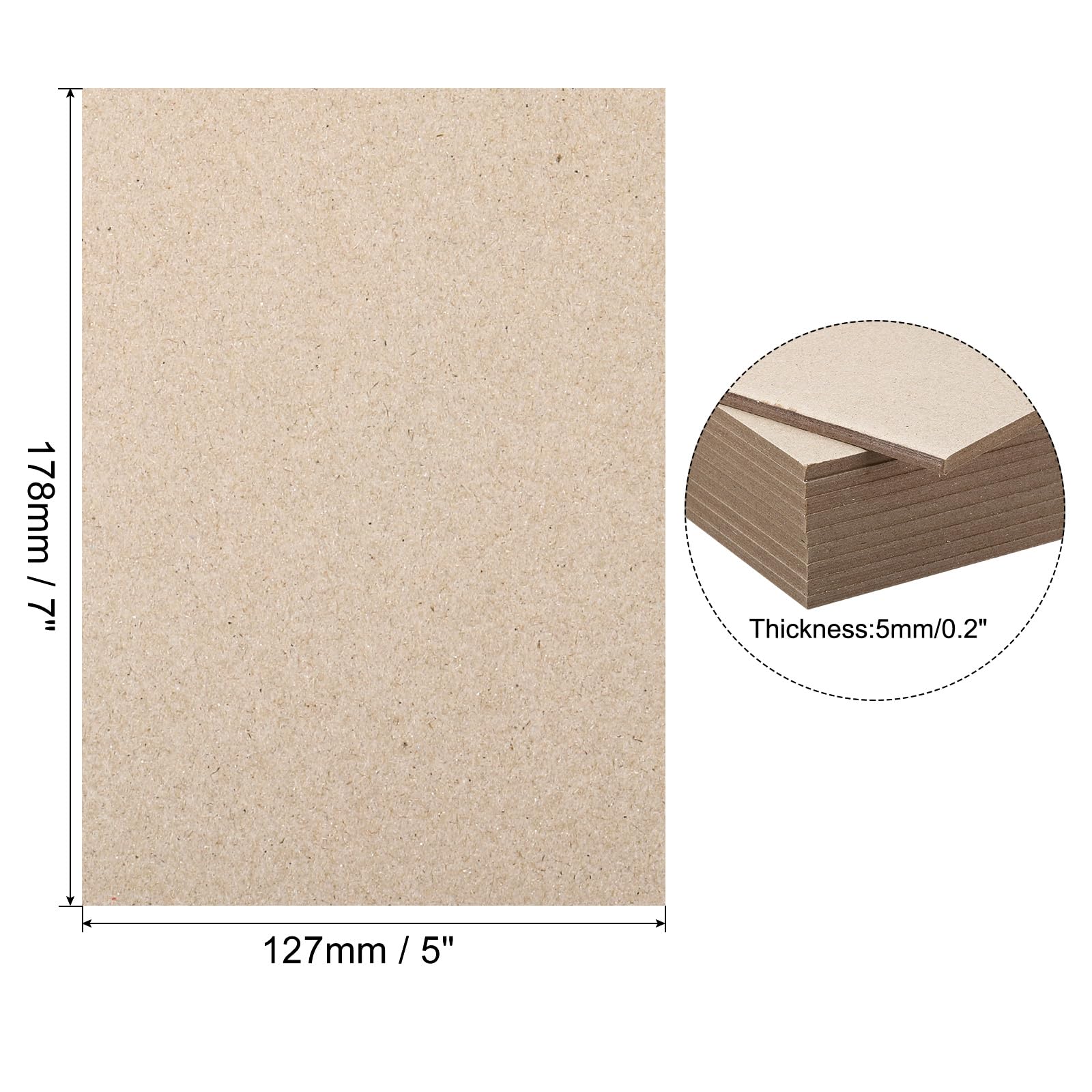 PATIKIL 7x5x0.2" Chipboard Sheets, 10Pcs Thick Book Board Binders Board Sturdy Bookbinding Supplies for Book Binding Cover Gray - Image 2