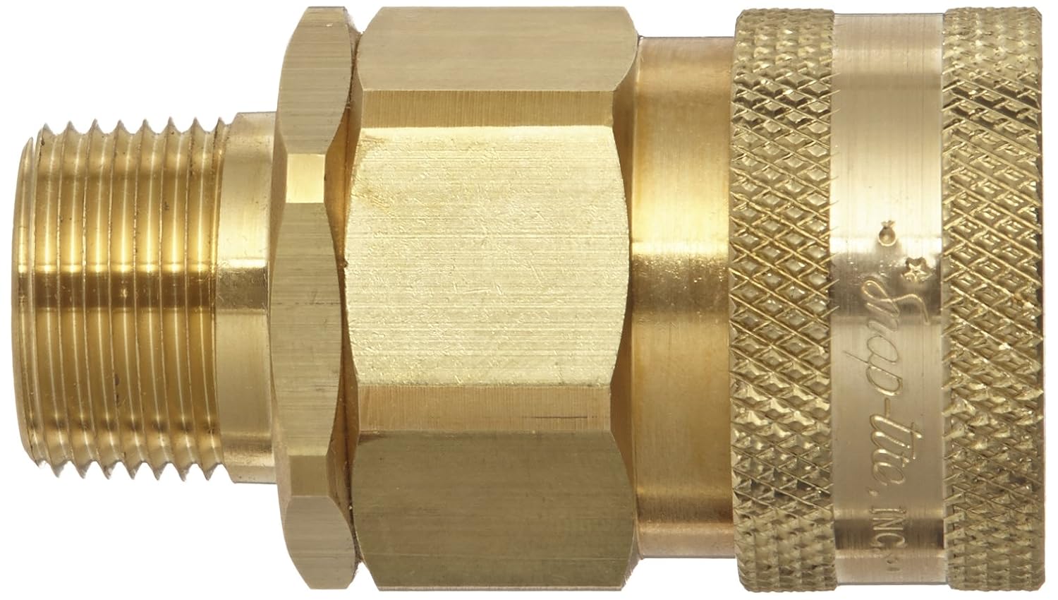 Snap-Tite BVHC12-12M Brass H-Shape Quick-Disconnect Hose Coupling, Sleeve-Lock Socket, 3/4" NPTF Male x 3/4" Coupling Size