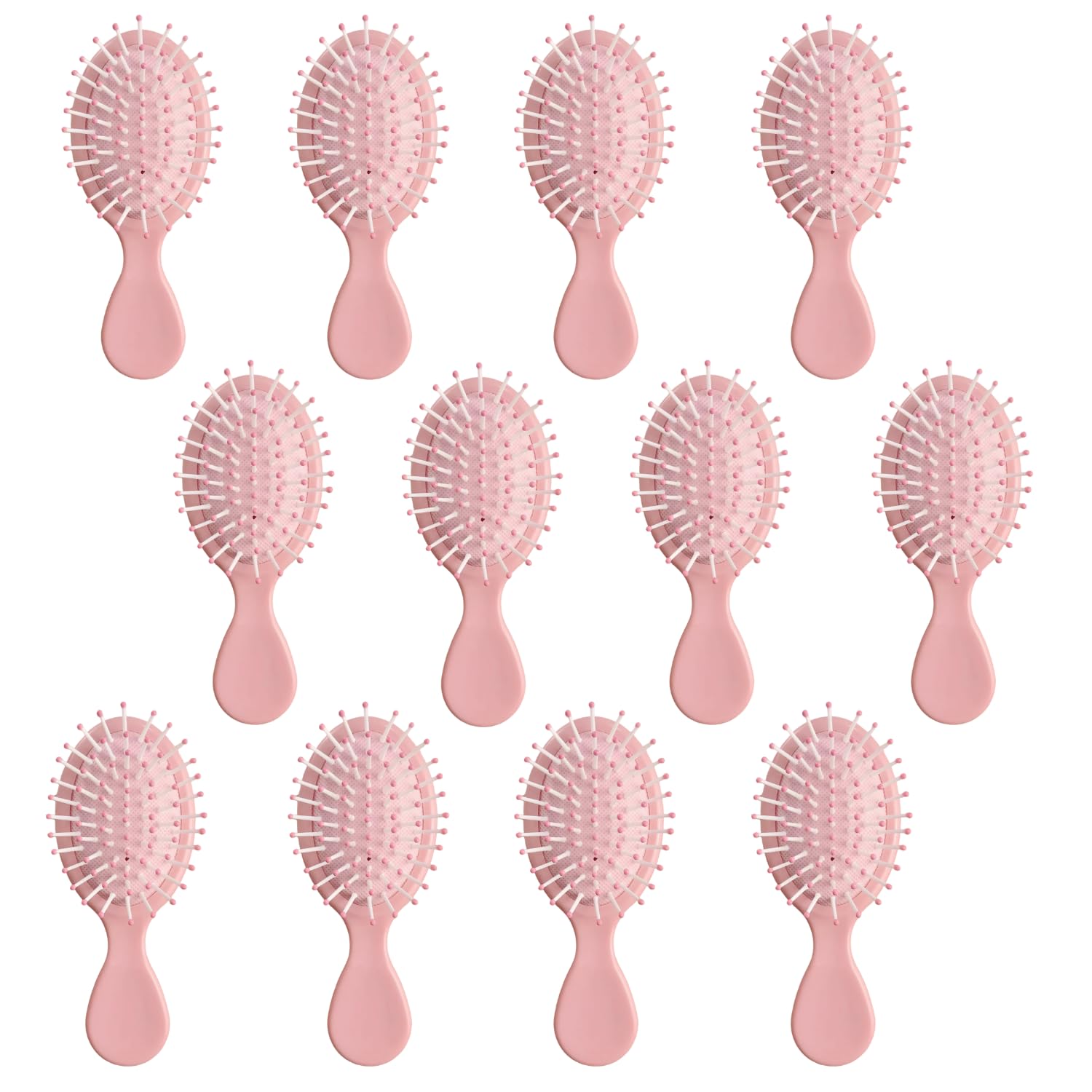 Mini Wet Hair Brush 12 Pieces, Hair Brush for Travel, Mini Brush for Most Hair Types, Travel Brushes for Hair, Bridesmaid Gifts, Pink