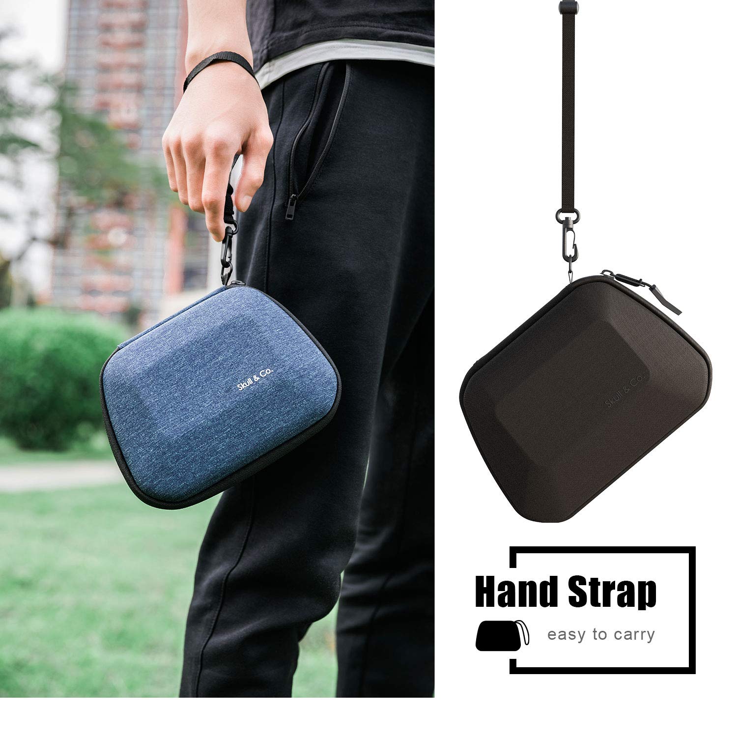 Skull & Co. Controller Case: Portable Hard Shell Protective Travel Carrying Case for PS5 DualSense Controller - Black