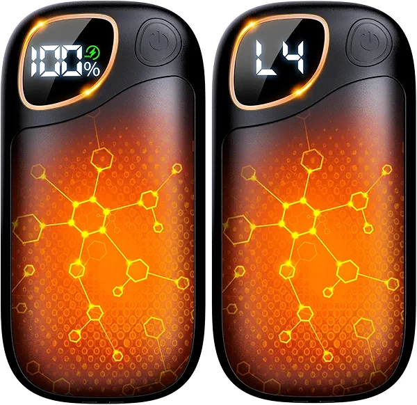 Hand Warmers Rechargeable - 2 Pack Magnetic Electric Hand Warmers with 20Hrs Warmth 4 Levels Heating, USB Reusable Portable Pocket Heater for Women, Man, Raynauds, Golf, Camping, Fishing, Ball Game