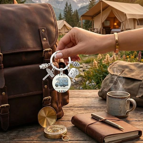 1 Pièce Camping Car Porte-clés, Pratique et élégant, Camping Accessoires, Accessoire de Porte-clés pour les amateurs de voyageurs, cadeaux voyageurs - 5