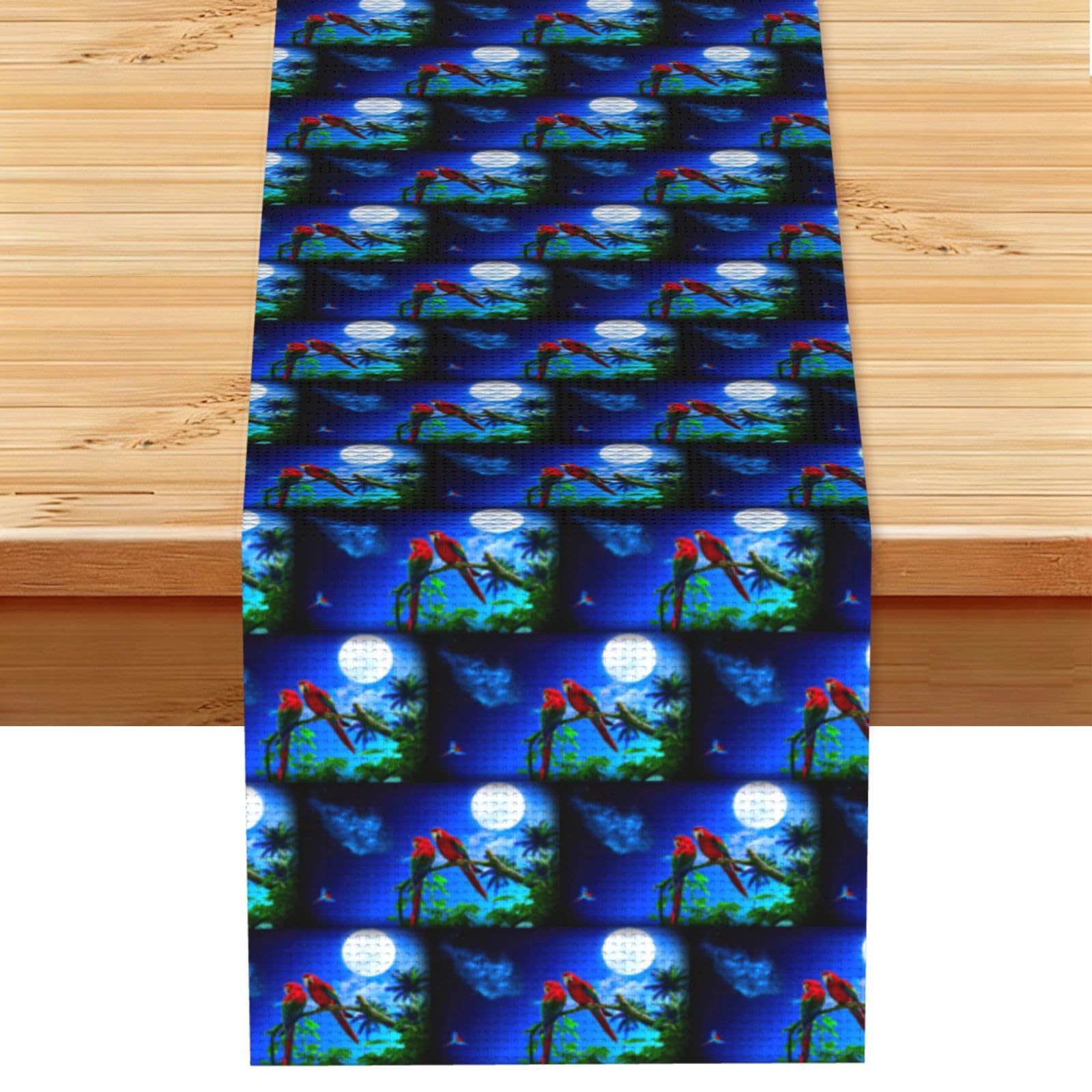 parrots Stylish Printed Table Cloth, Decorative Table Runner 13x72in for Home, Party and Banquet Home Decor