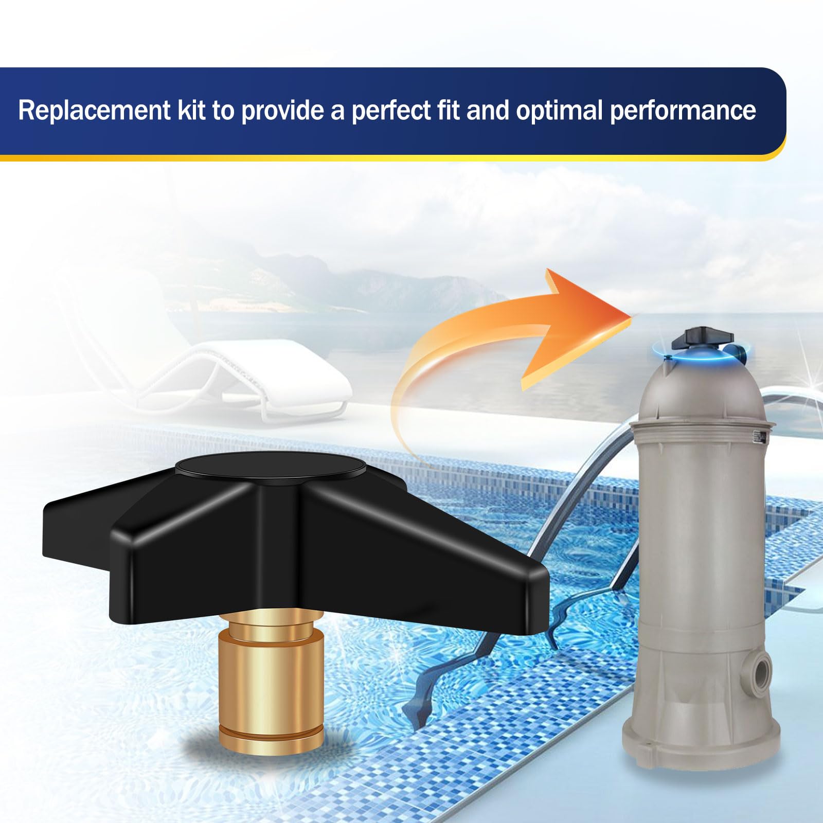 Poolfilter-Verriegelungsknauf-Set Für CX900G / CX900DA Filter - Komplettset Mit Dichtungen & Ventil