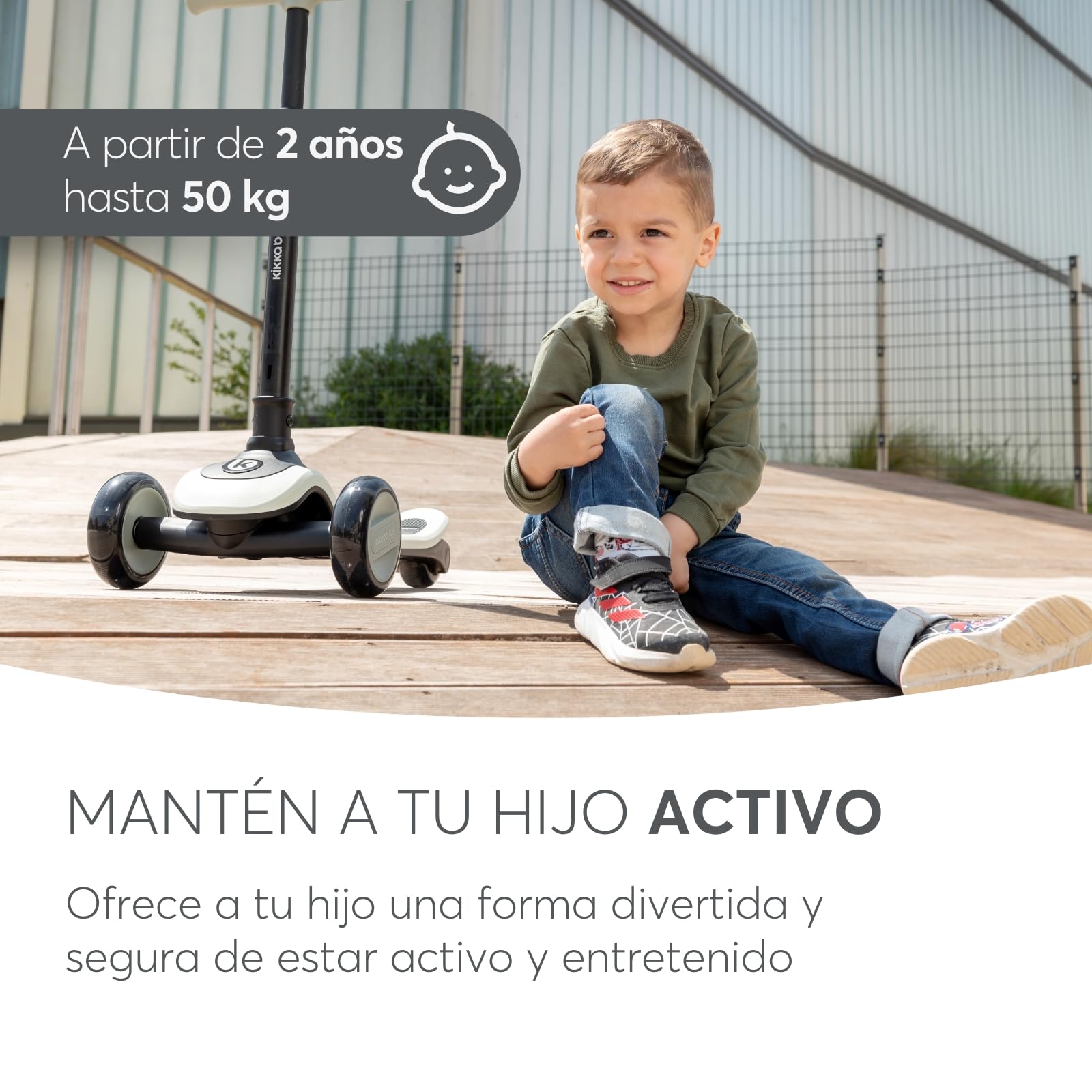 Kikkaboo Scooter niños 2-en-1 Treo Balance bicicleta asiento infantil plegable ajustable
