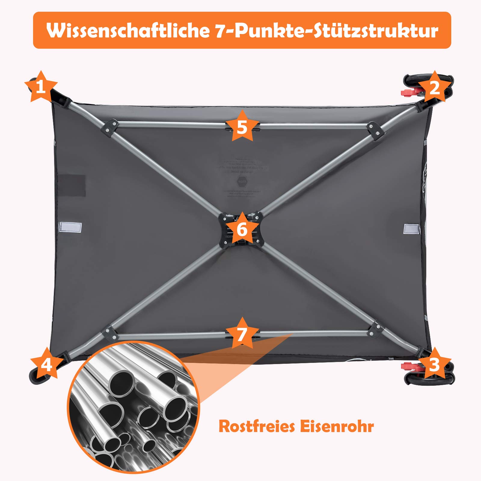 COSTWAY 3 in 1 klappbares Reisebett & Wickeltisch & Laufstall mit abnehmbarem und verstellbarem Moskitonetz, inkl. Spieluhr, Spielbogen, Wickelauflage, Matratze, Windel Organizer und Tragetasche