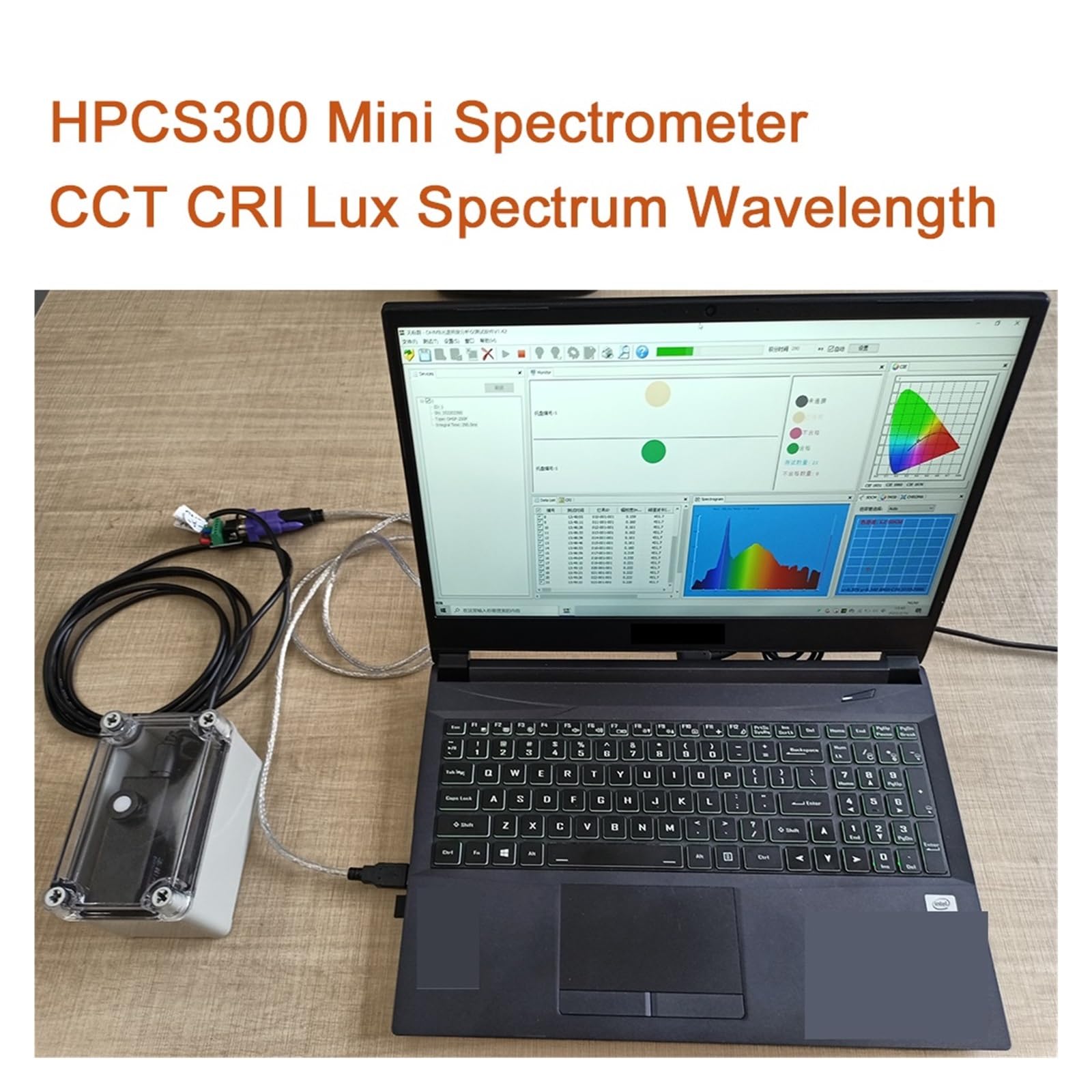 Espectrofotómetro, Mini Espectrómetro De Mano CCT Medidor CRI Para Iluminancia Espectral HPCS300