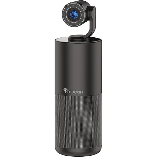 TOUCAN Video Conference Camera System, 4 Echo-Canceling Microphones, Bluetooth Speaker, Wired 1080p HD Detachable Camera, Plug & Play no Software Required, for PC/Laptop/Mac/MacBook