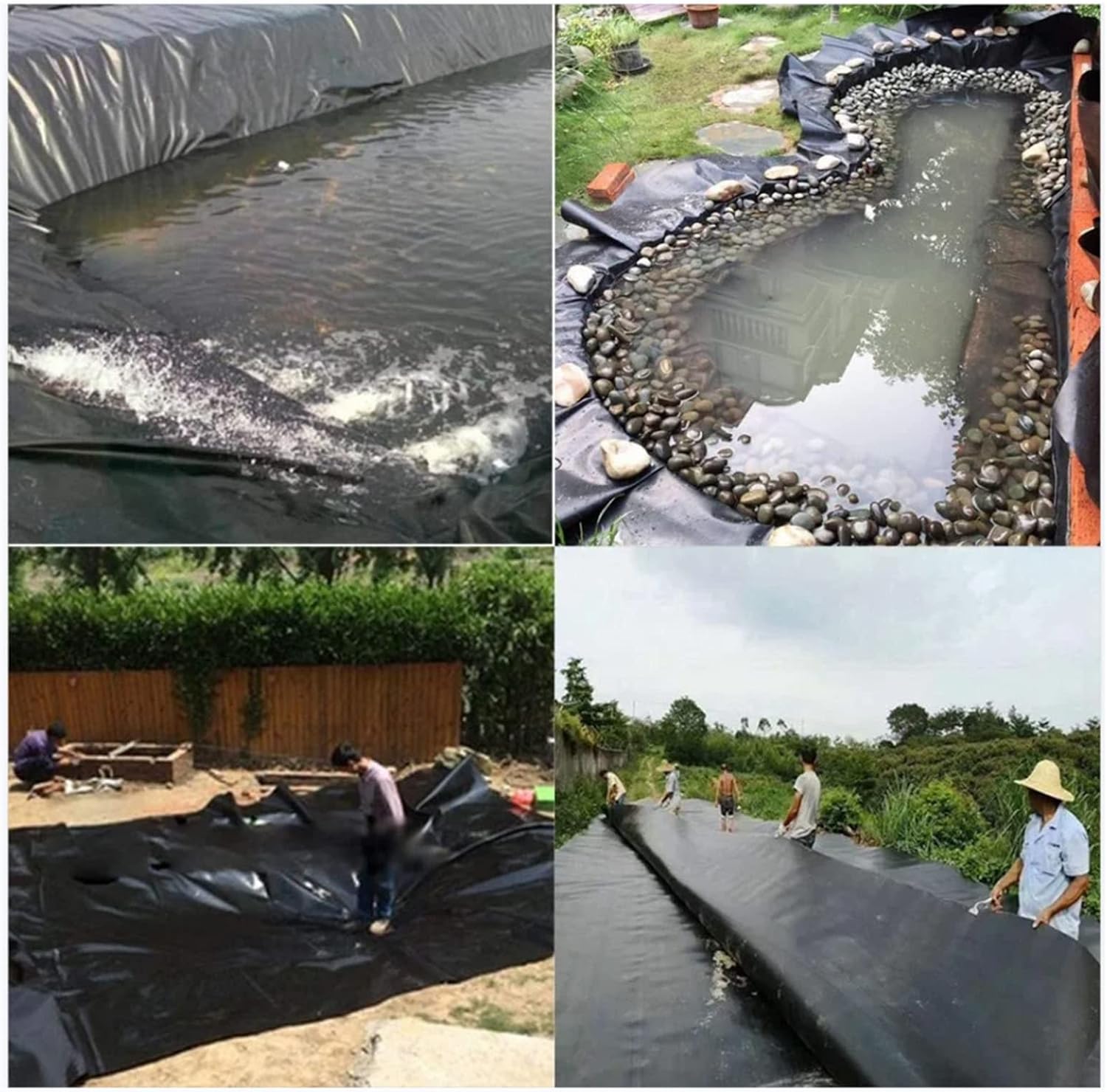 Heavy Duty HDPE Pond Liner 2x2m for Outdoor Fish Ponds, Backyard Waterfalls, Water Features - Durable, Waterproof, Ideal for Garden Landscaping