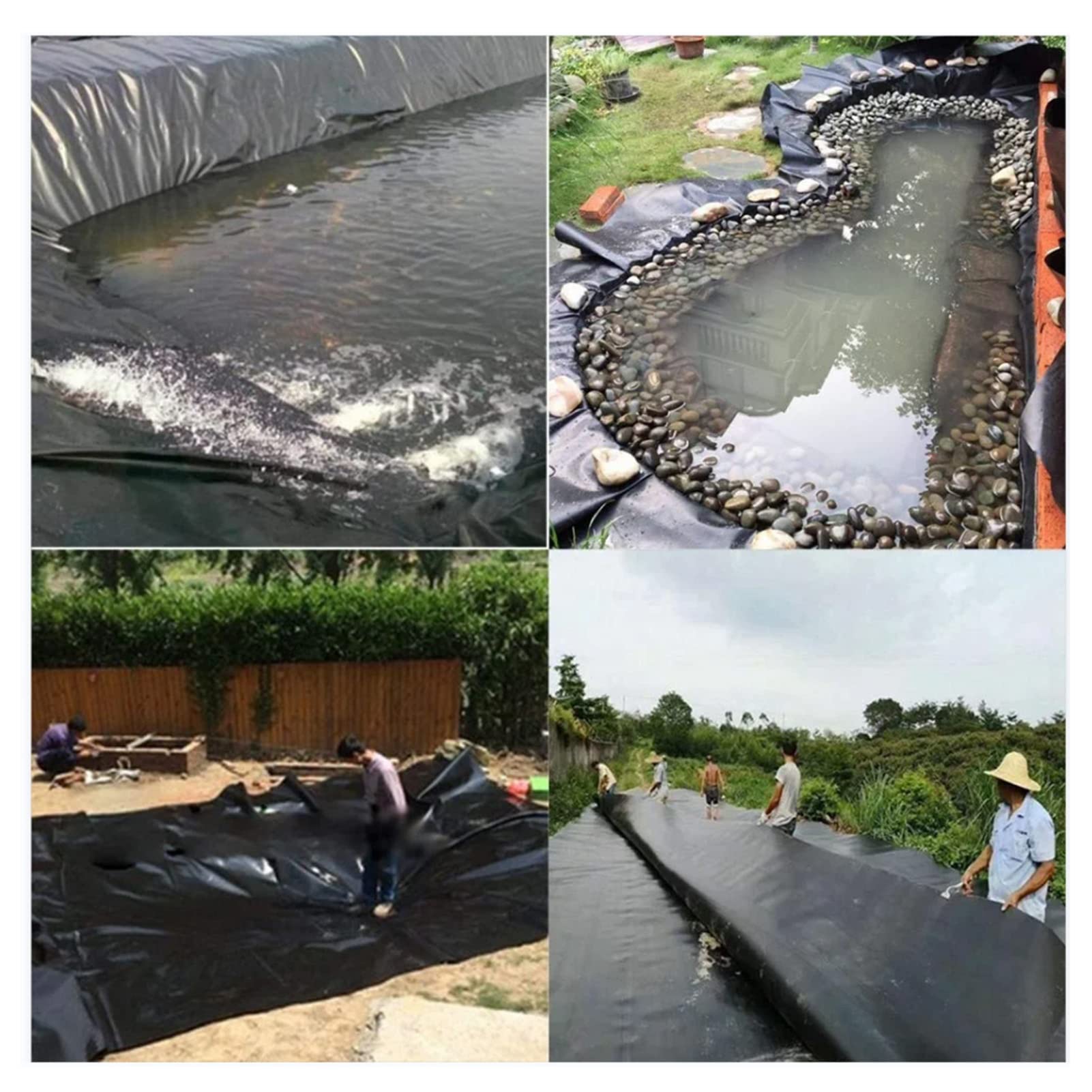 Wkładka do stawu, wysokiej jakości czarna wkładka do stawu HDPE - trwała membrana ogrodowa i stawowa do strumieni, fontann - 3 x 8 m PondGard Water Feature Liner